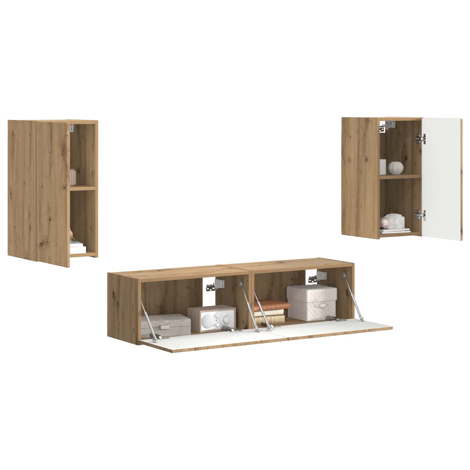 Set TV komoda 4 pcs Umjetnički hrast Konstruirano drvo