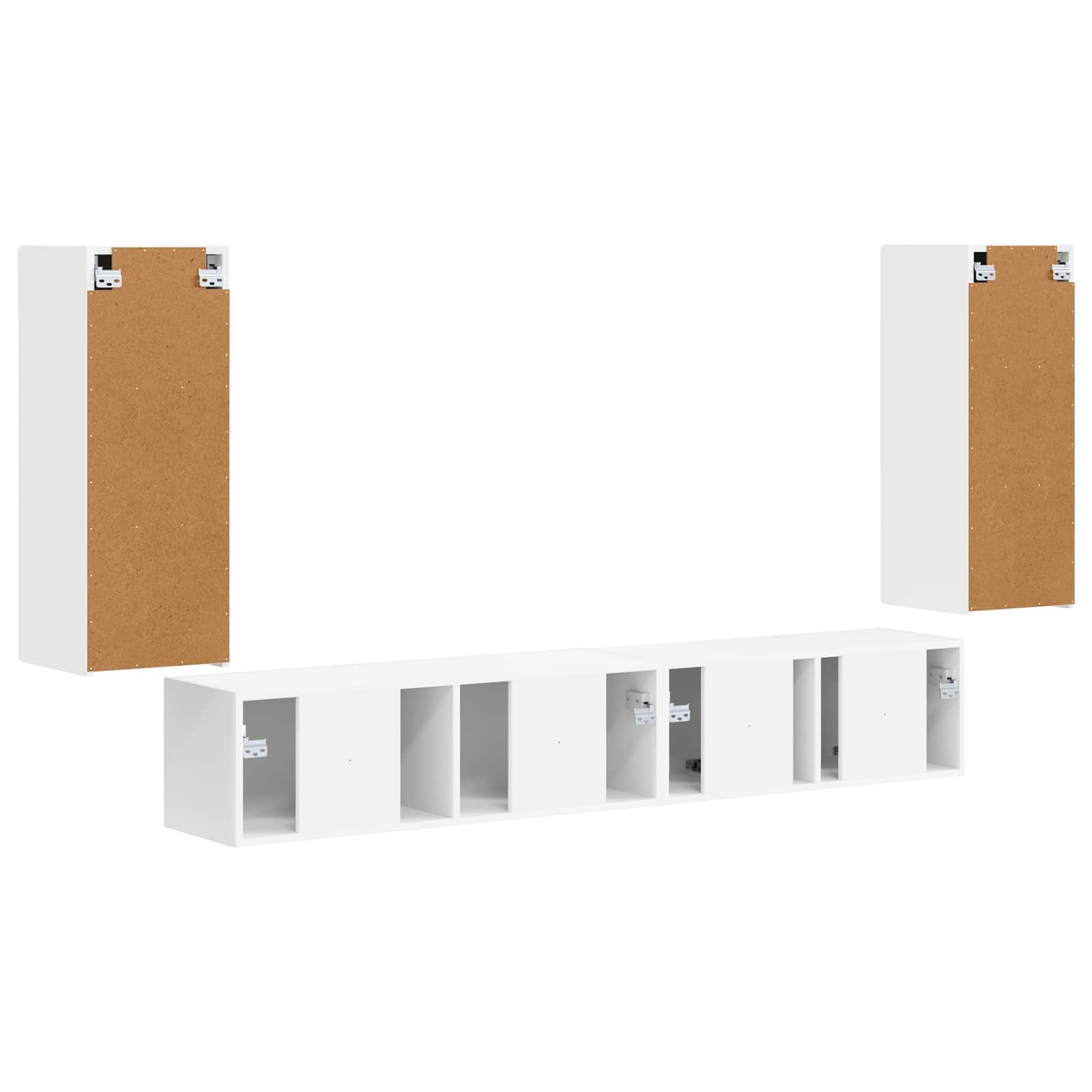 Set TV komoda 4 pcs Bijelo Konstruirano drvo