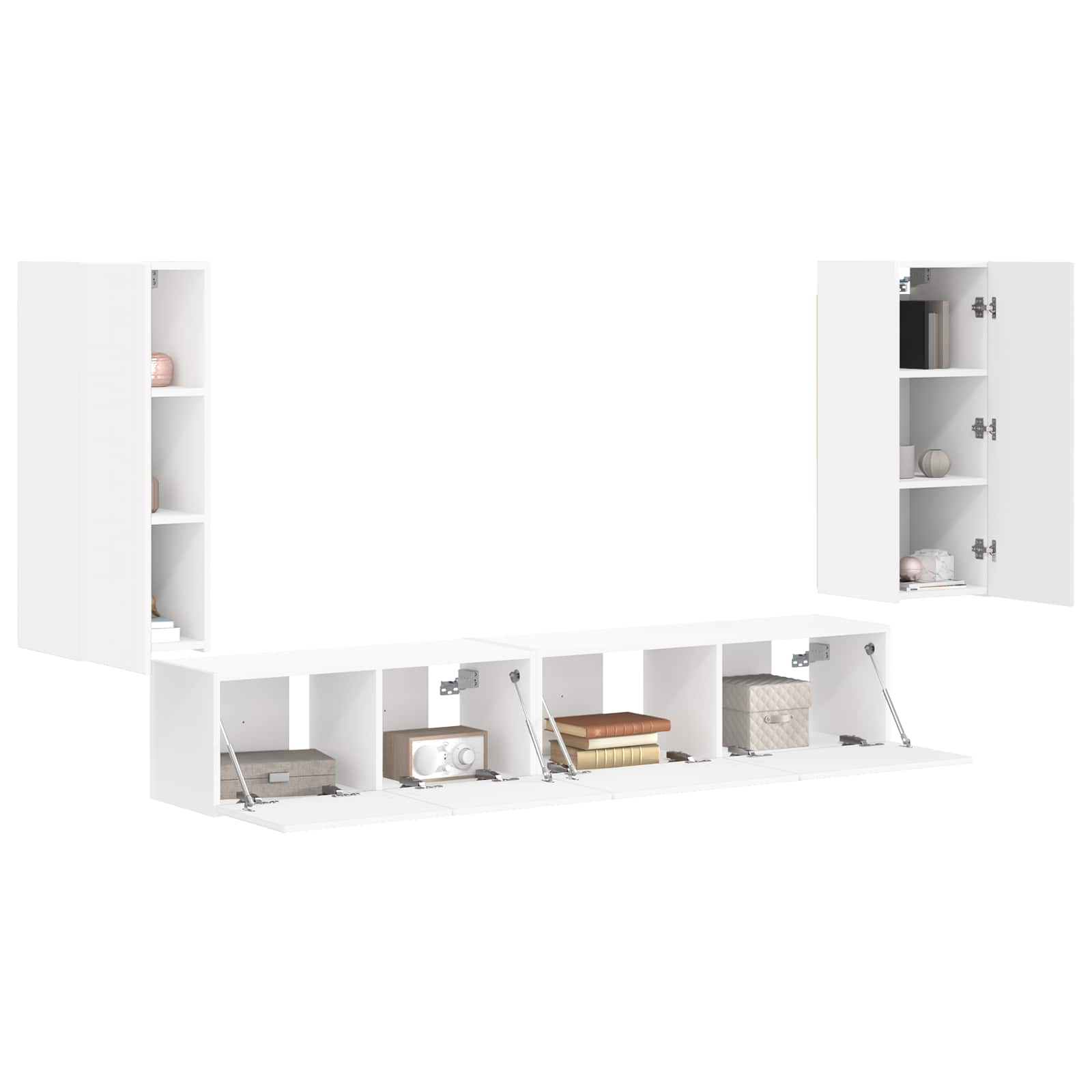 Set TV komoda 4 pcs Bijelo Konstruirano drvo