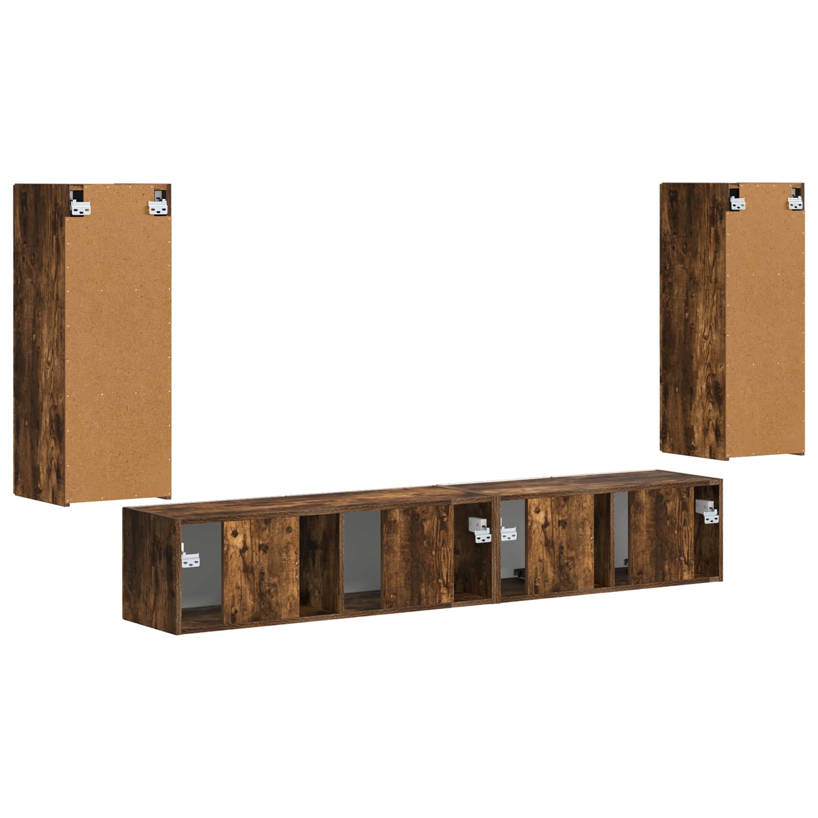 Set TV komoda 4 pcs Dimljeni hrast Konstruirano drvo