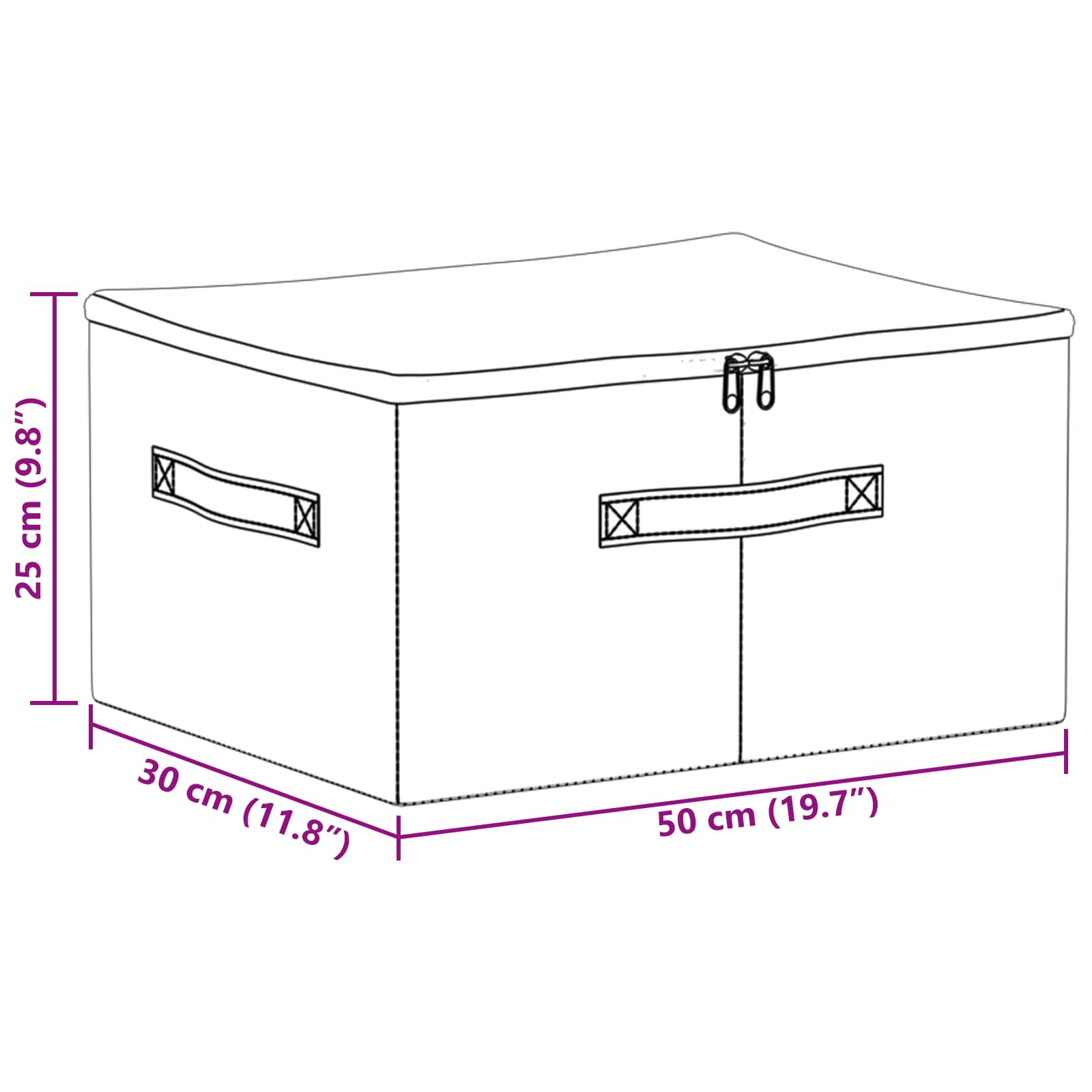 Kutija za spremanje 6 pcs Krem 50 x 30 x 25 cm Netkana tkanina