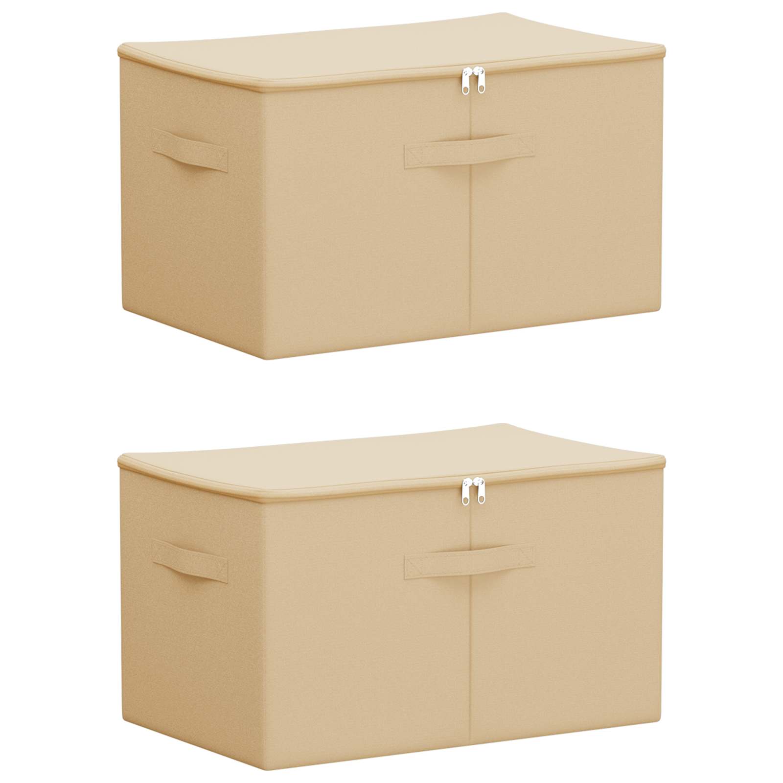 Kutija za spremanje 2 pcs Krem 55 x 35 x 32 cm Netkana tkanina