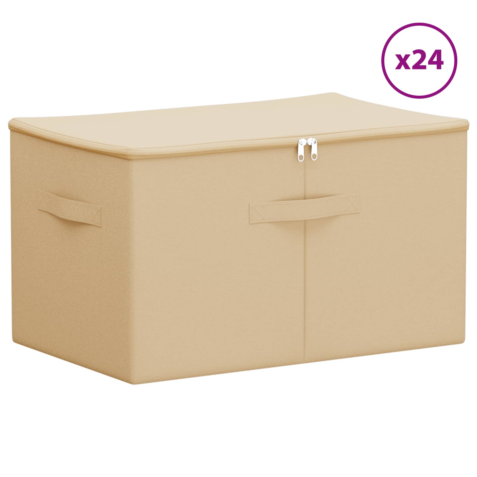 Kutija za spremanje 24 pcs Krem 55 x 35 x 32 cm Netkana tkanina