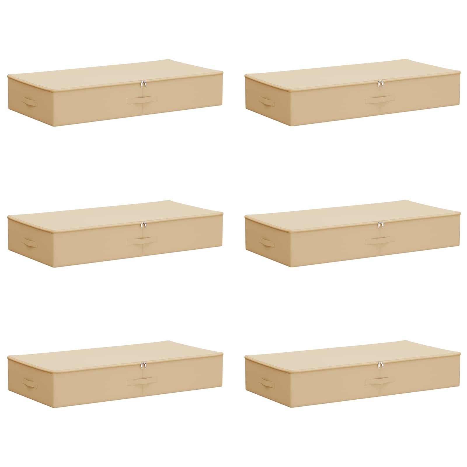 Kutija za spremanje 6 pcs Krem 90 x 48 x 15 cm Netkana tkanina