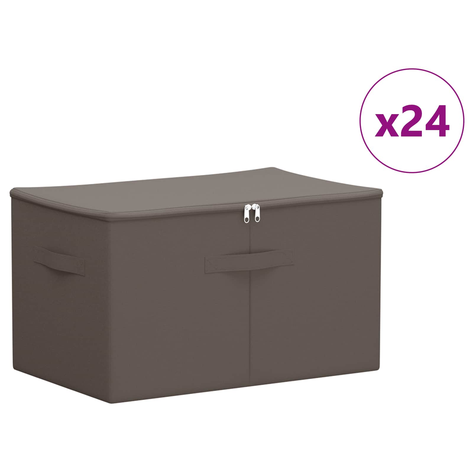 Kutija za spremanje 24 pcs Siva 55 x 35 x 32 cm Netkana tkanina