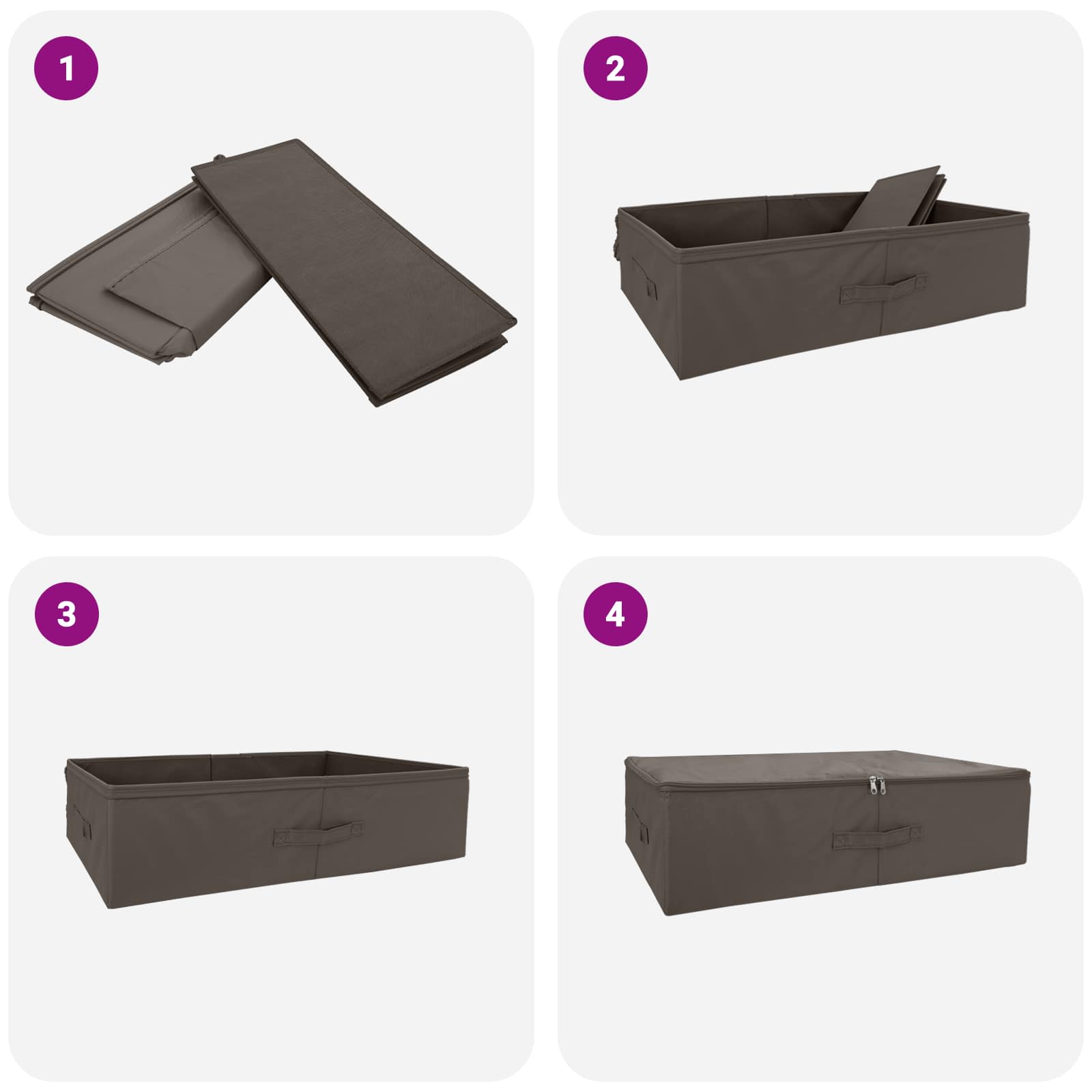 Kutija za spremanje 6 pcs Siva 70 x 40 x 18 cm Netkana tkanina