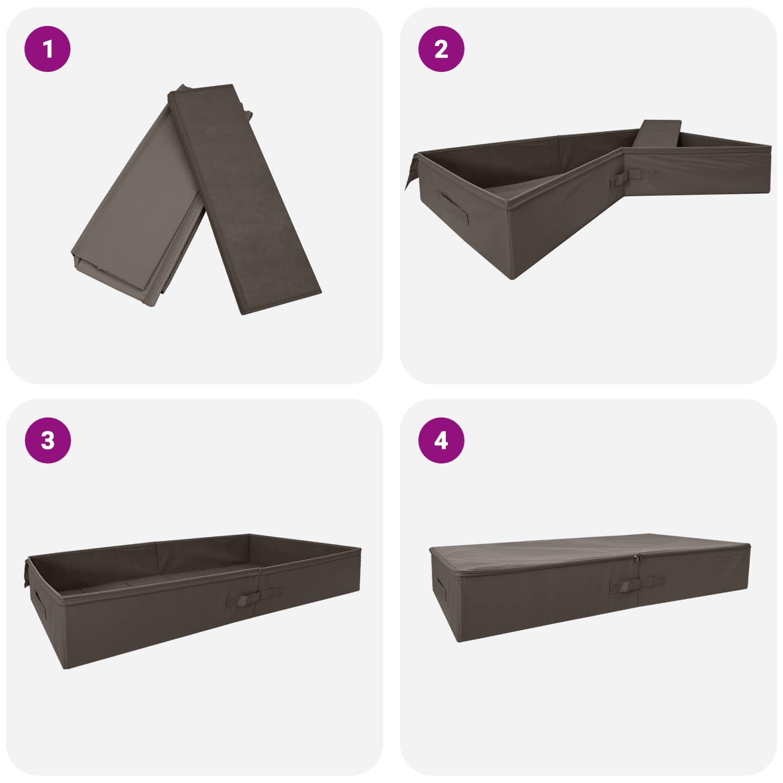 Kutija za spremanje 24 pcs Siva 90 x 48 x 15 cm Netkana tkanina