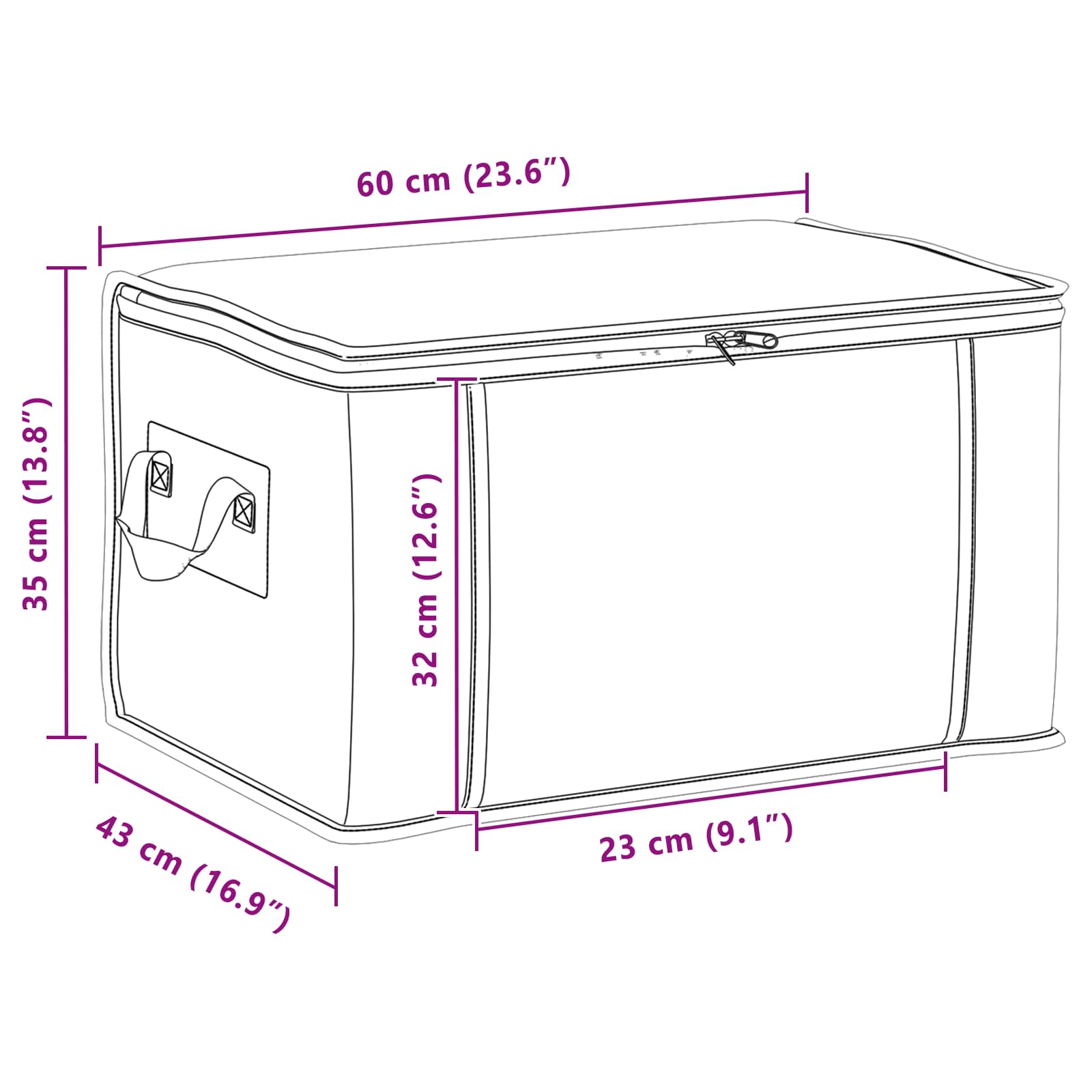 Kutija za pohranu s prozirnim bočnim oknom 6 pcs Krem