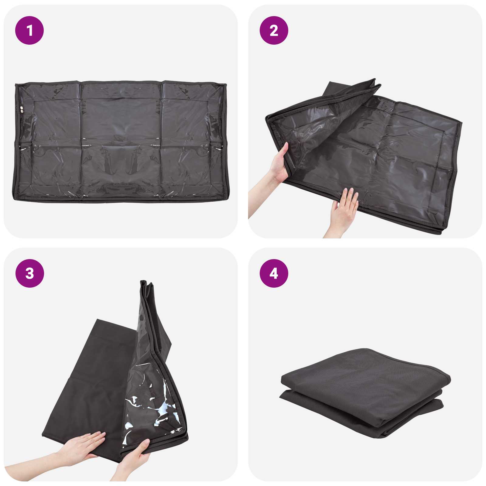 Kutija za pohranu s prozirnim prozorom na vrhu 6 pcs Antracit