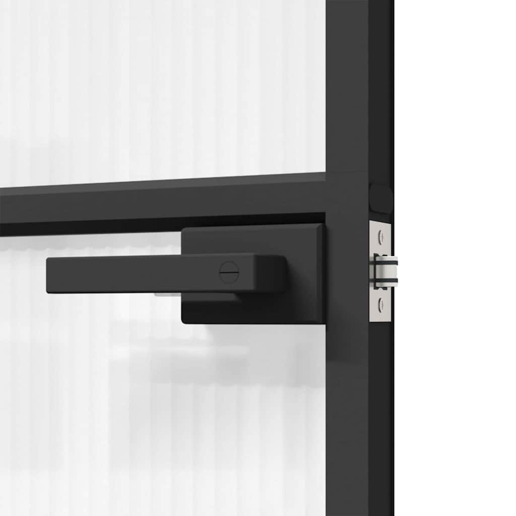 Vrata za dom 76 x 201,5 x 3,5 cm Aluminij i kaljeno staklo
