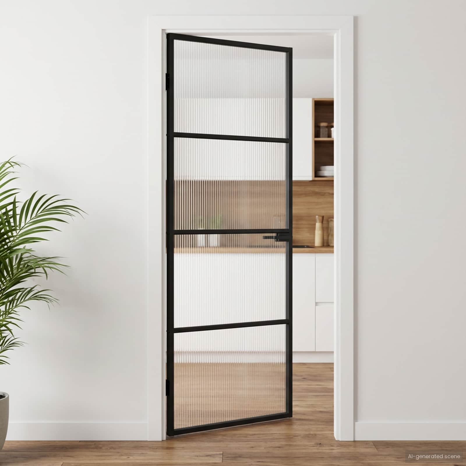 Vrata za dom 76 x 201,5 x 3,5 cm Aluminij i kaljeno staklo