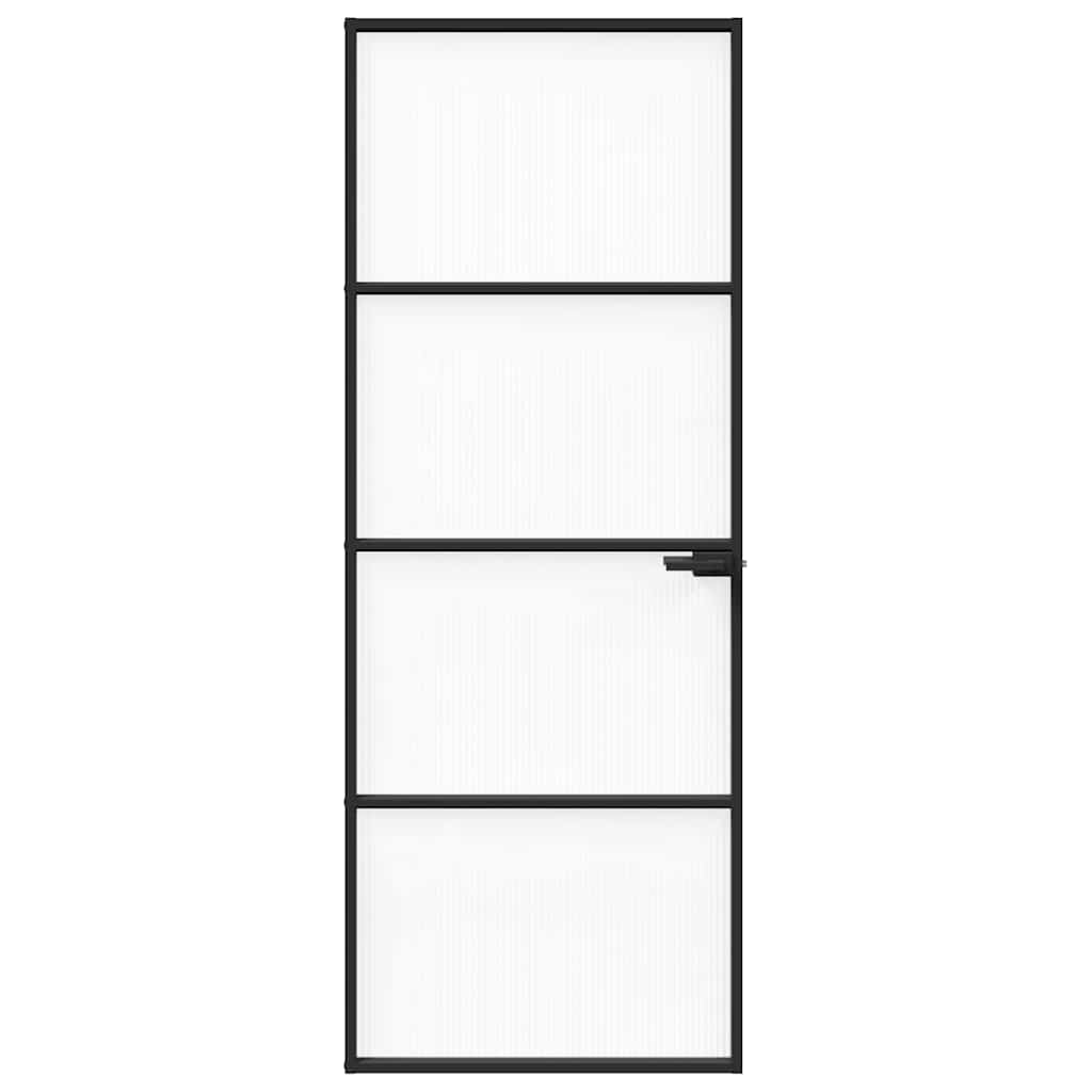 Vrata za dom 76 x 201,5 x 3,5 cm Aluminij i kaljeno staklo