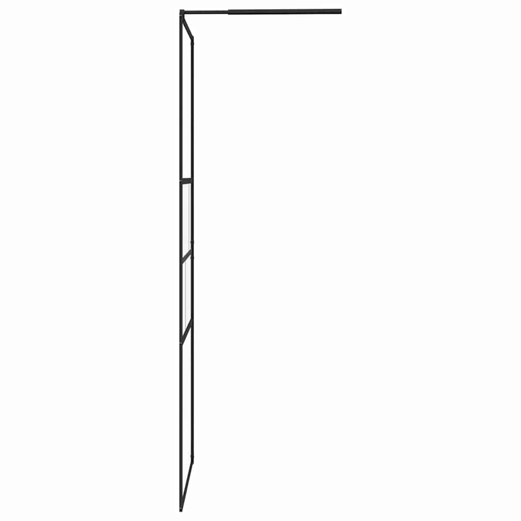 Zid za walk-in tuš Crna 80 x 195 x 0.5 cm Staklo i aluminij