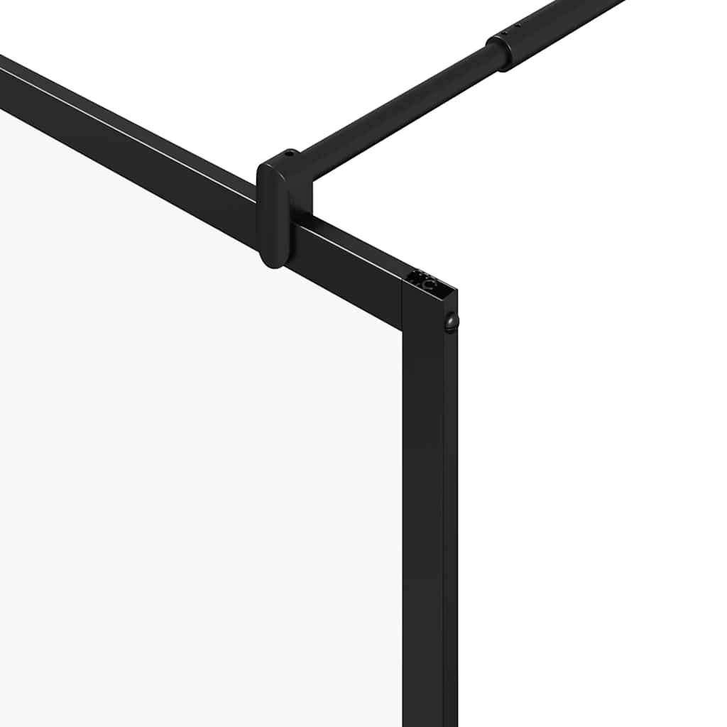 Zid za walk-in tuš Crna 100 x 195 x 0,5 cm Staklo i aluminij