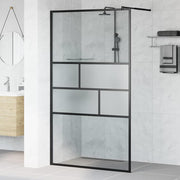Zid za walk-in tuš Crna 115 x 195 x 0,5 cm Staklo i aluminij