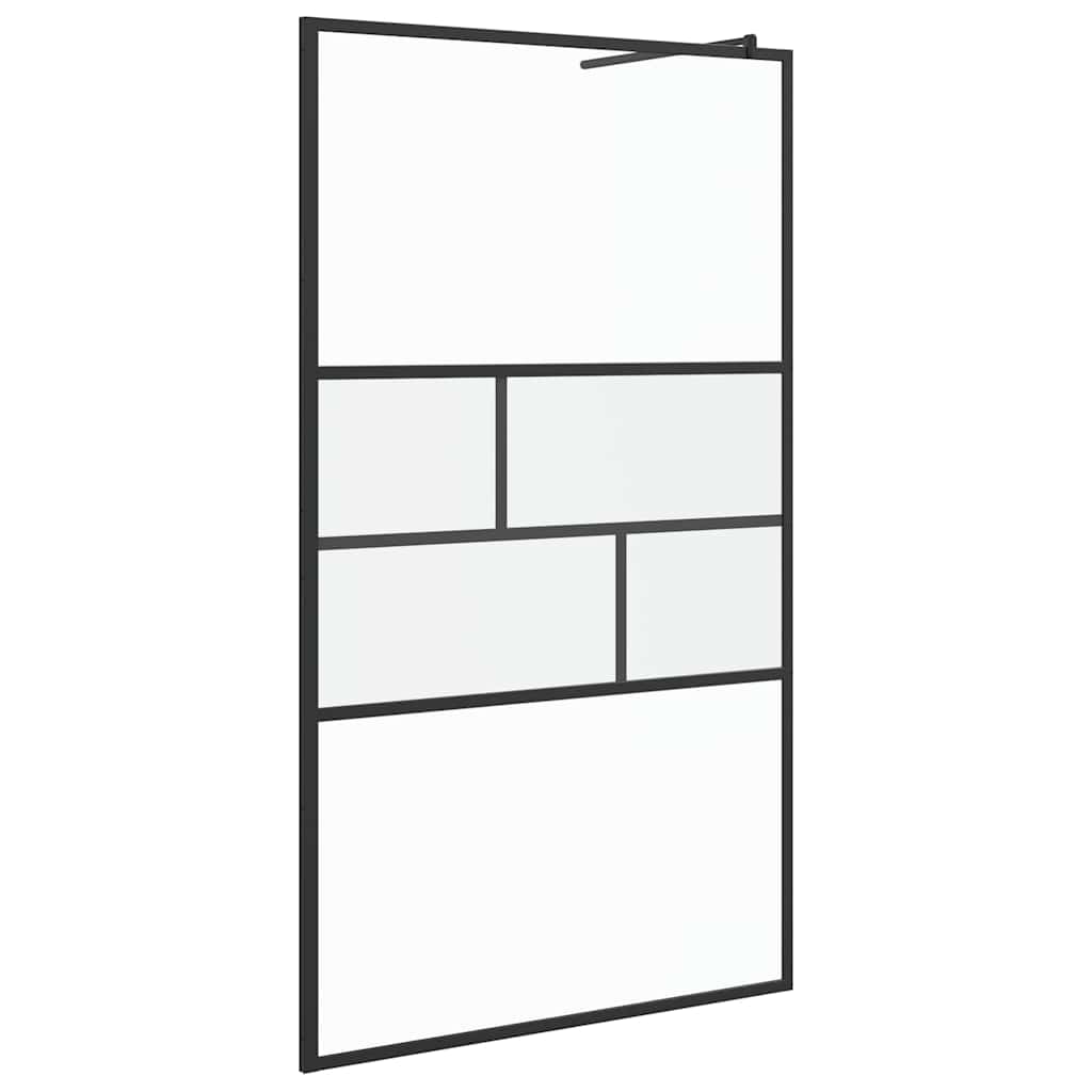 Zid za walk-in tuš Crna 115 x 195 x 0,5 cm Staklo i aluminij