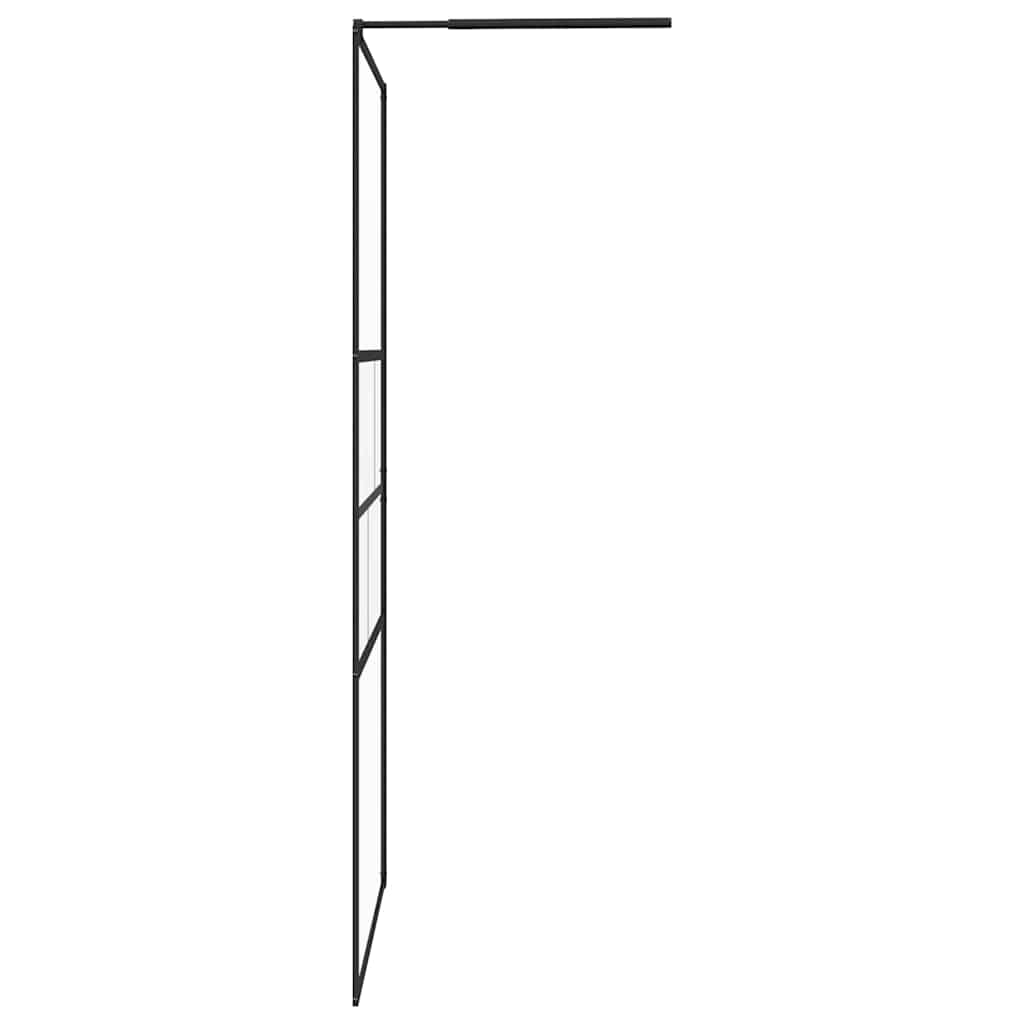 Zid za walk-in tuš Crna 115 x 195 x 0,5 cm Staklo i aluminij