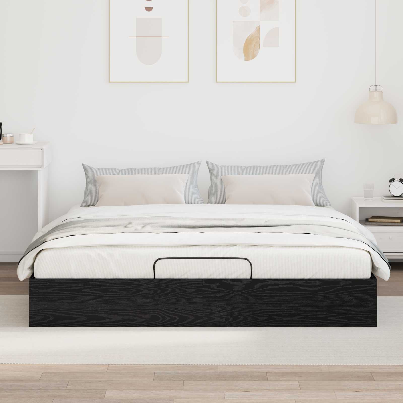 Otomanski krevet s pohranom Crni Hrast 203 x 180 x 25 cm