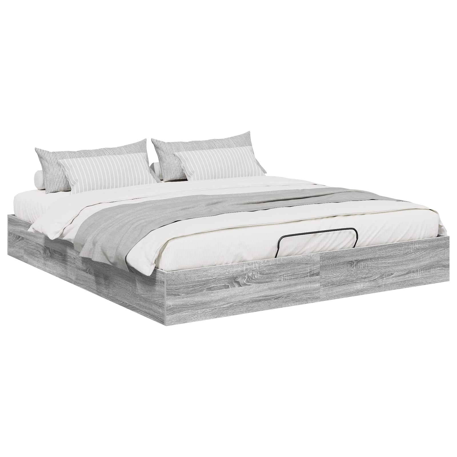 Otomanski krevet s pohranom Sivi Sonoma 203 x 160 x 25 cm