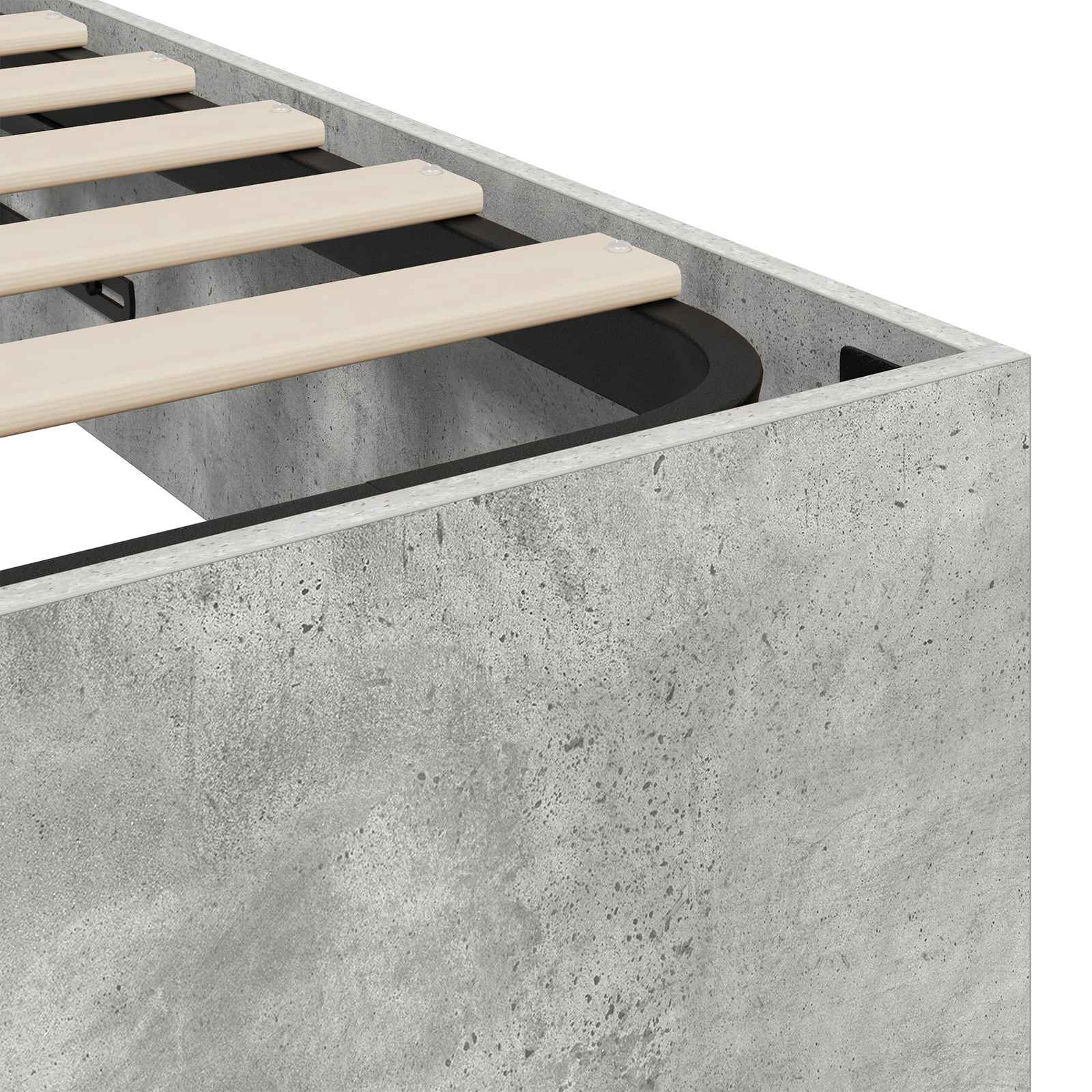 Otomanski krevet Betonsko Siva 90 x 200 cm Konstrukcijsko drvo