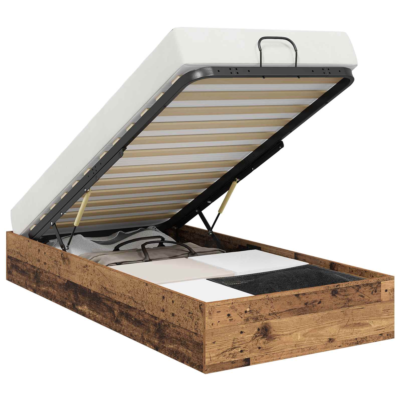 Otomanski krevet s pohranom Staro drvo 203 x 90 x 25 cm