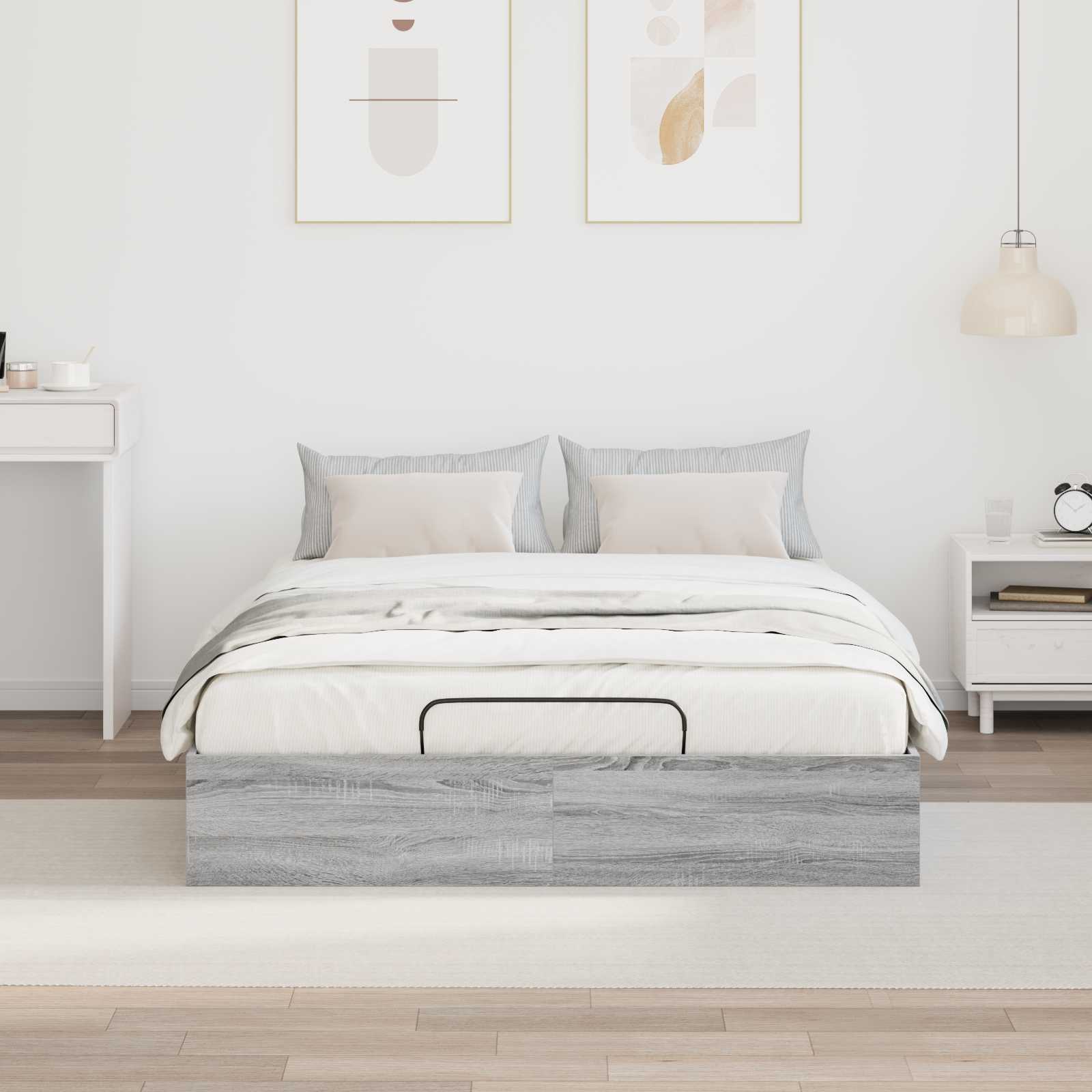 Otomanski krevet s pohranom Sivi Sonoma 193 x 140 x 25 cm