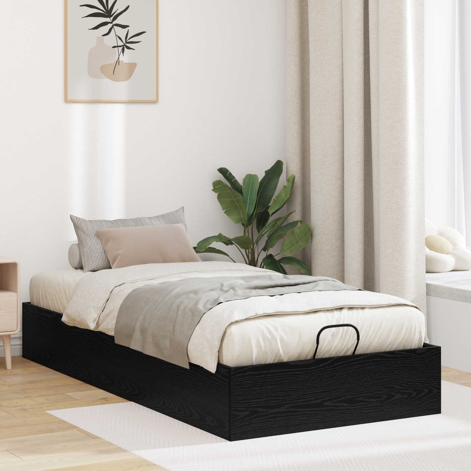 Otomanski krevet s pohranom Crni Hrast 193 x 90 x 25 cm