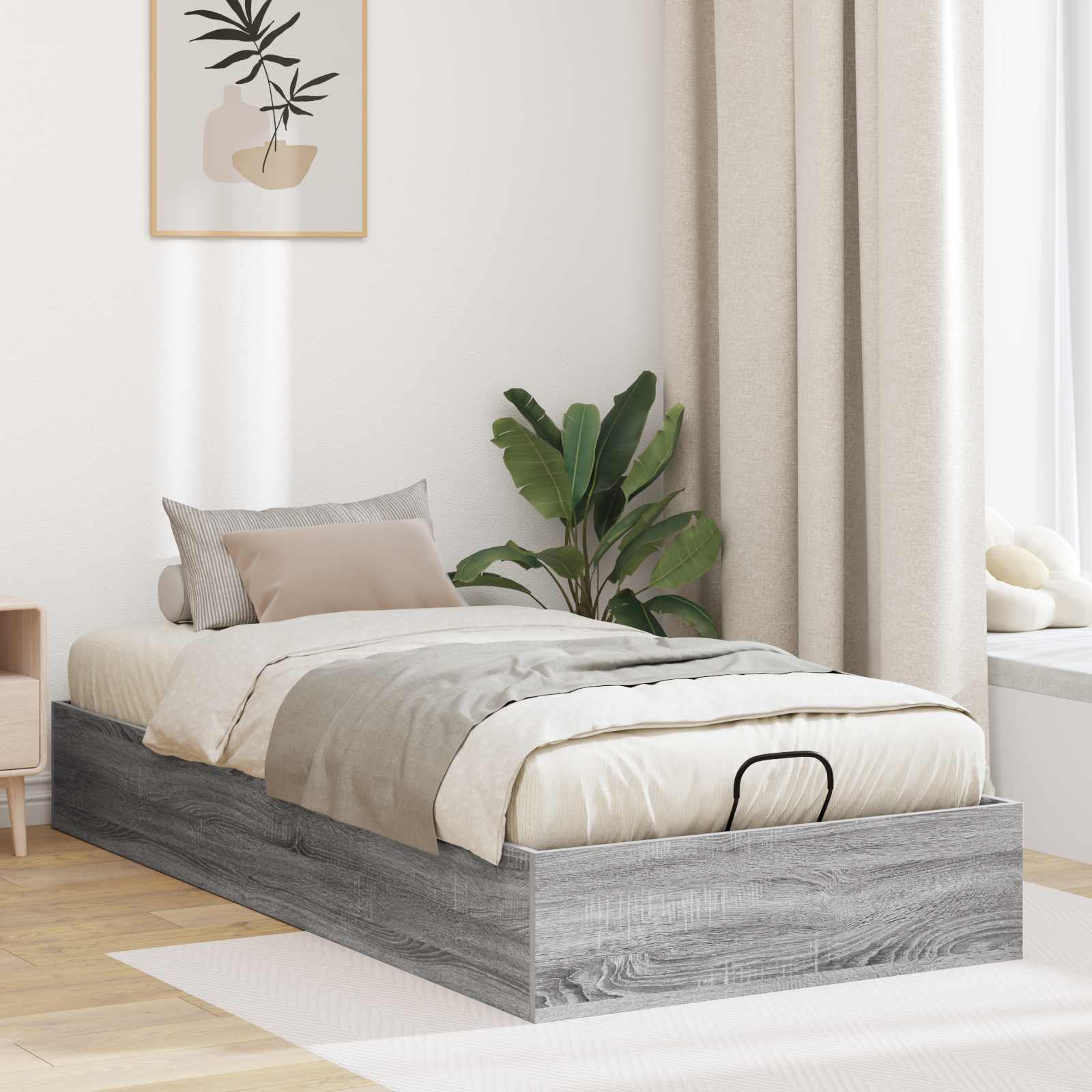 Otomanski krevet s pohranom Sivi Sonoma 193 x 90 x 25 cm
