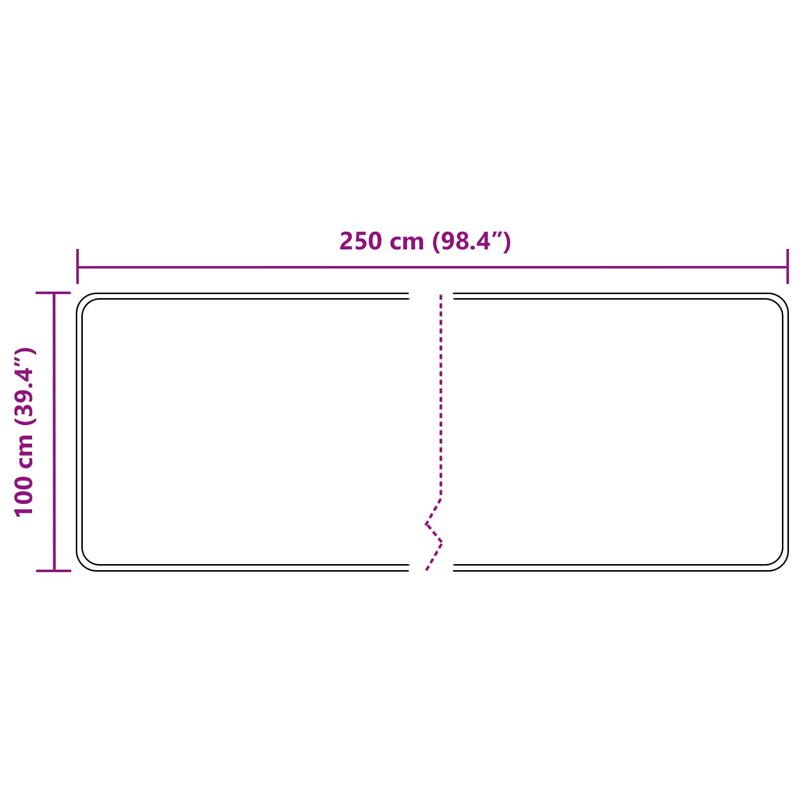 Traka za tepih MARSA Crna 100 x 250 cm Poliester i PVC