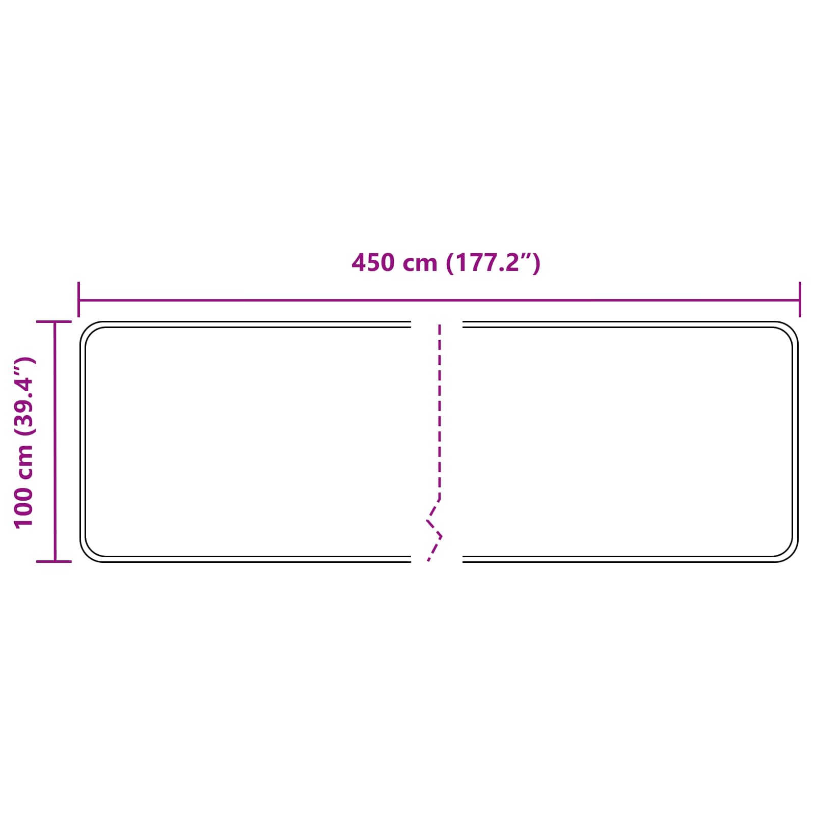 Traka za tepih MARSA Crna 100 x 450 cm Poliester i PVC
