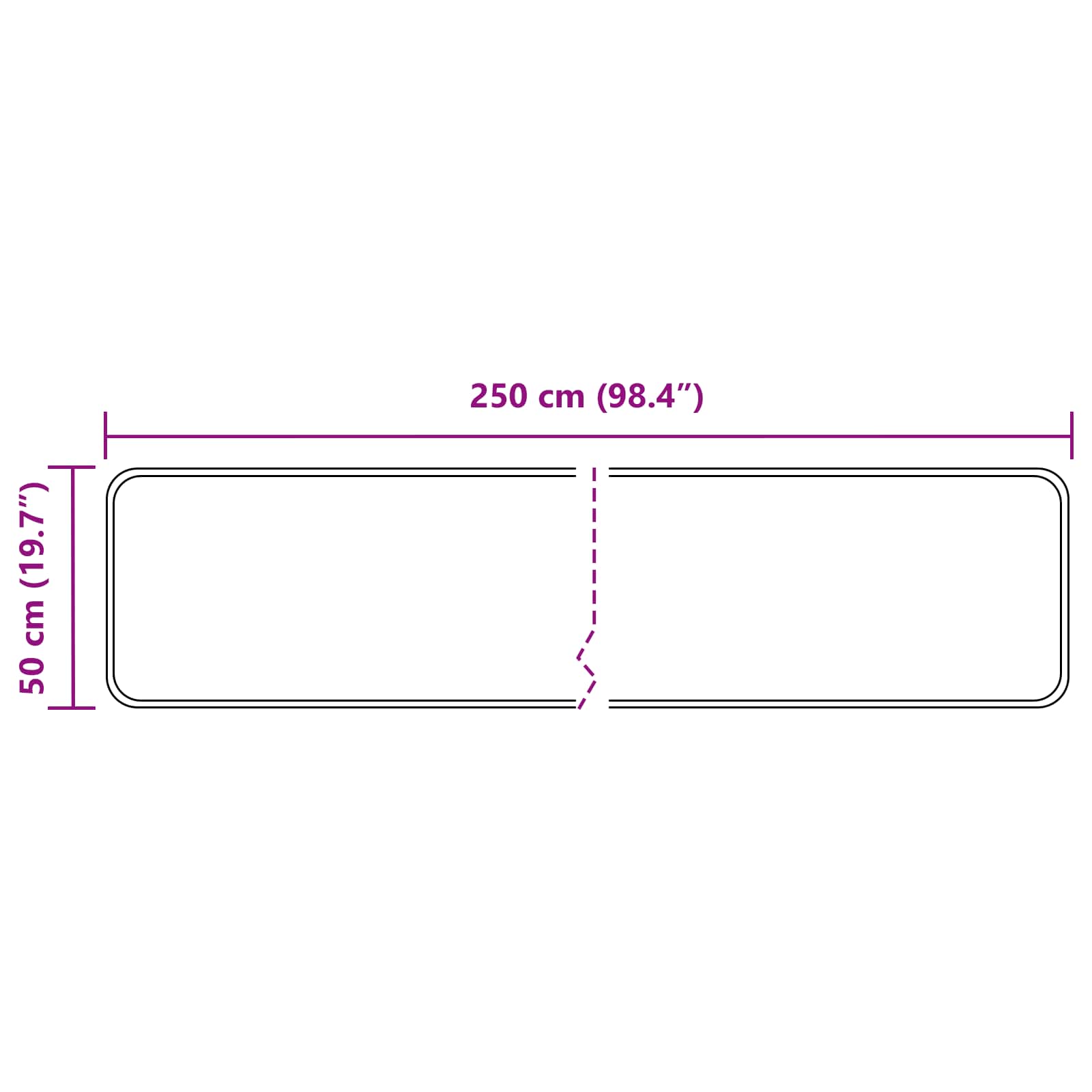 Traka za tepih MARSA Sivi 50 x 250 cm Poliester i PVC