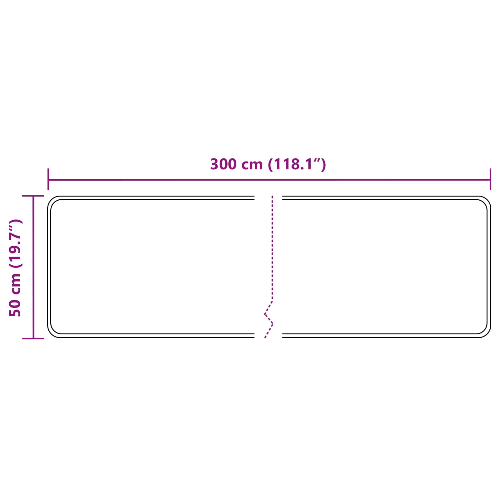 Traka za tepih MARSA Crna 50 x 300 cm Poliester i PVC