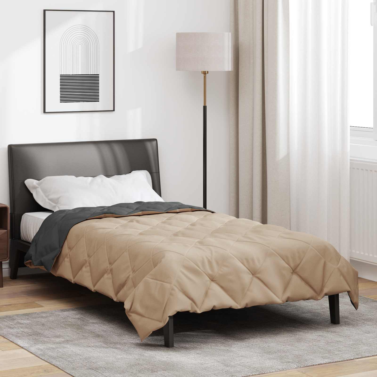 Ljetni pokrivač Antracit i taupe 200 x 135 cm Mikrovlakna