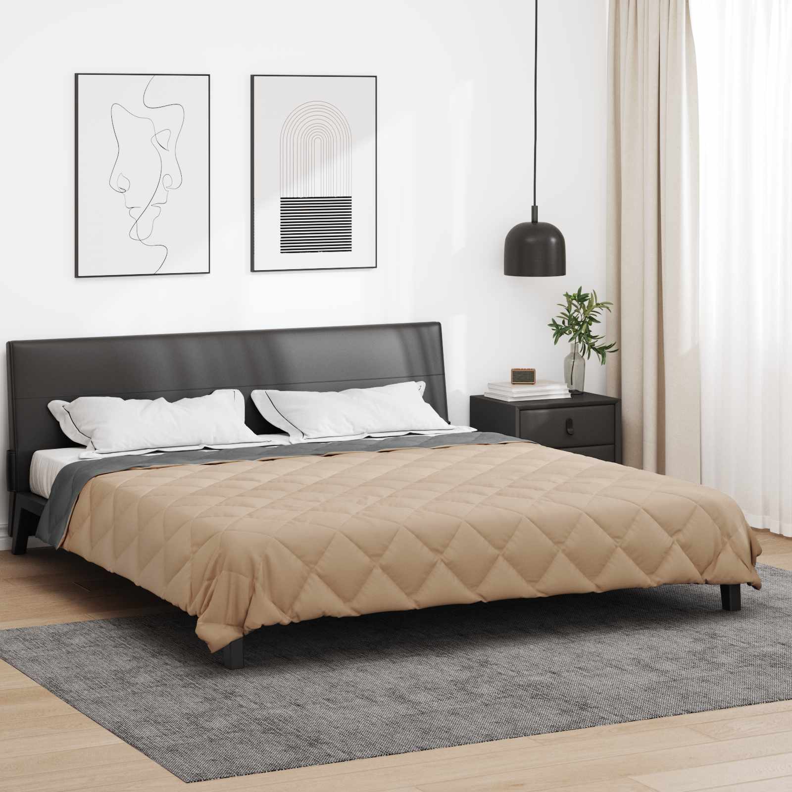 Puni pokrivač za cijelu godinu Antracit i taupe 220 x 260 cm