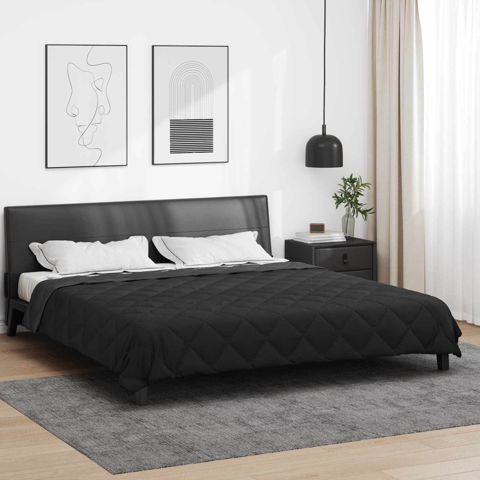 Puni pokrivač za cijelu godinu Crna i antracit 200 x 200 cm