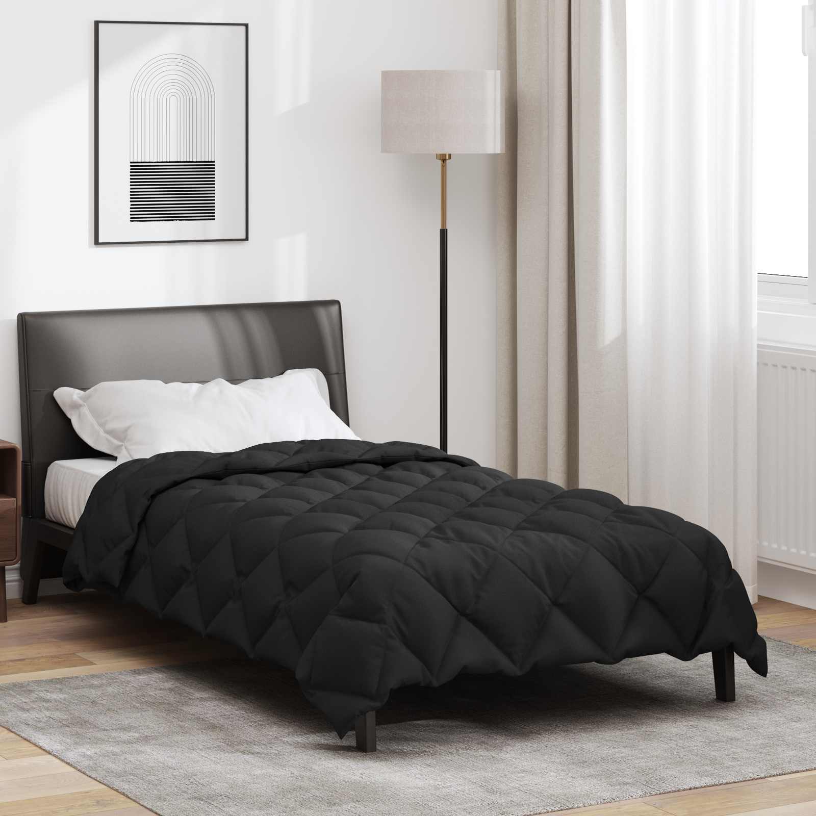 Zimska pokrivača Crna 135 x 220 cm Mikrovlakna