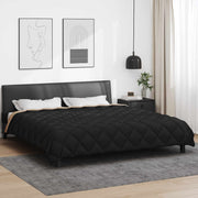 Zimska pokrivača Crna i taupe 200 x 220 cm Mikrovlakna