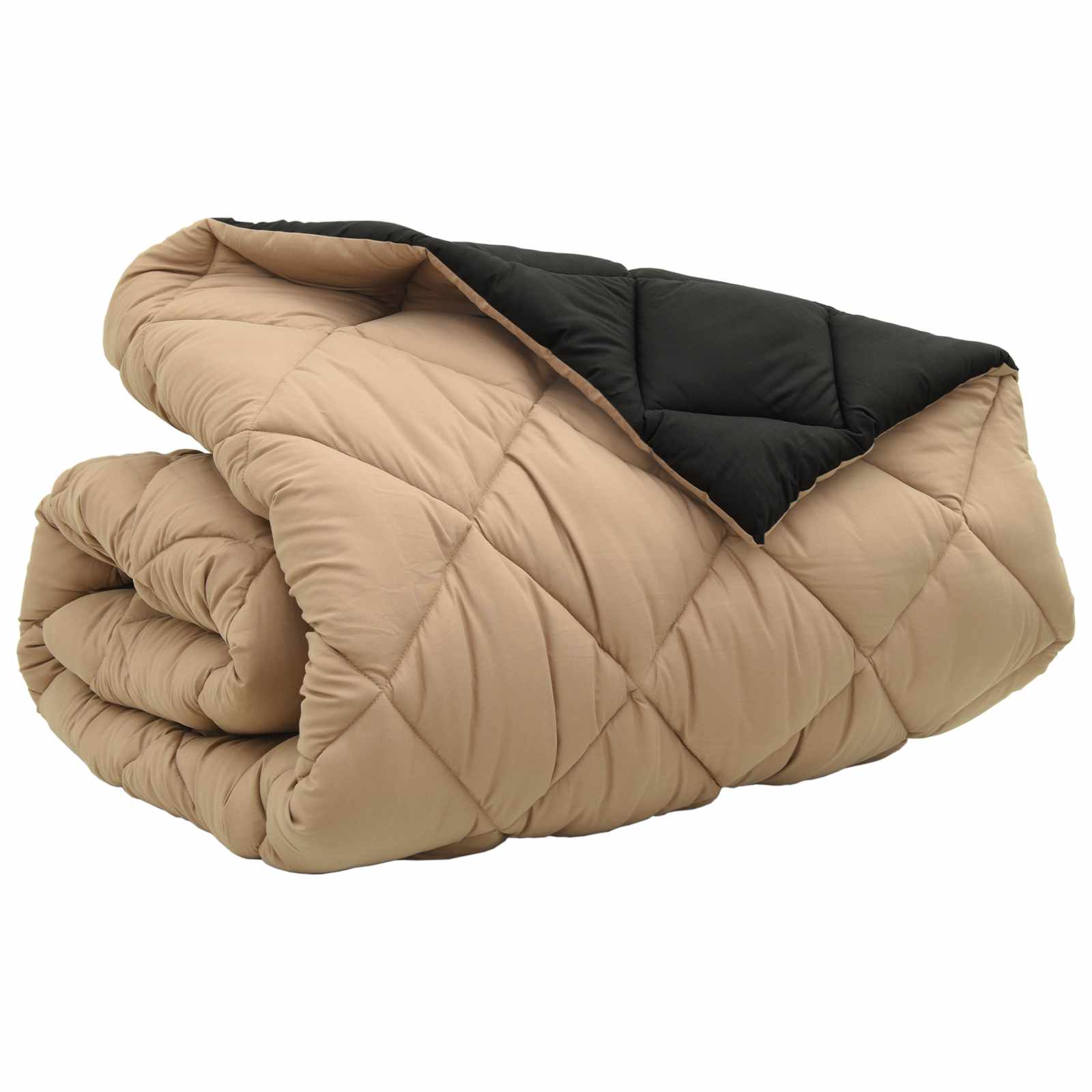 Zimska pokrivača Crna i taupe 200 x 220 cm Mikrovlakna