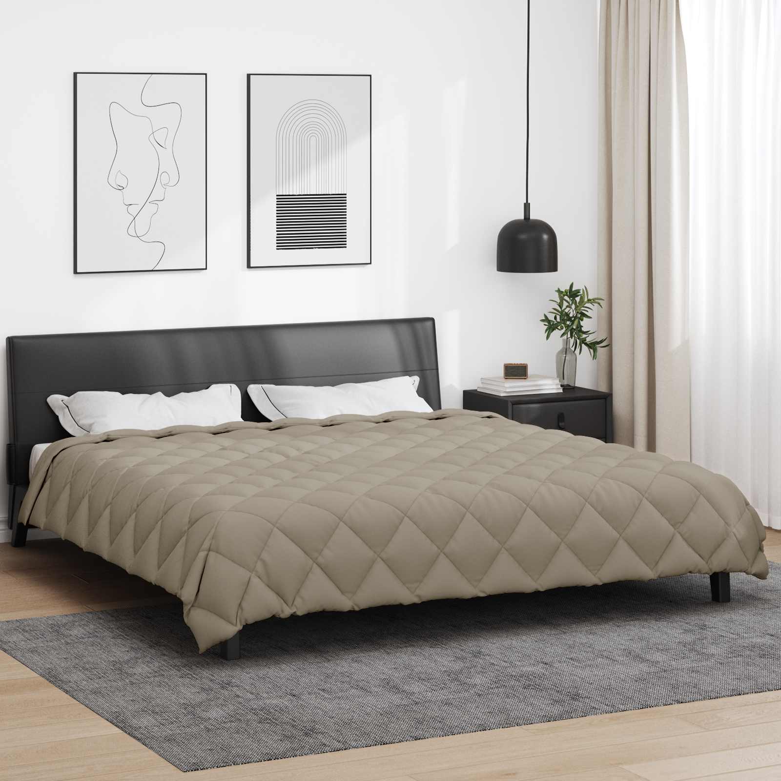 Zimska pokrivača Svijetlo siva 220 x 260 cm Mikrovlakna