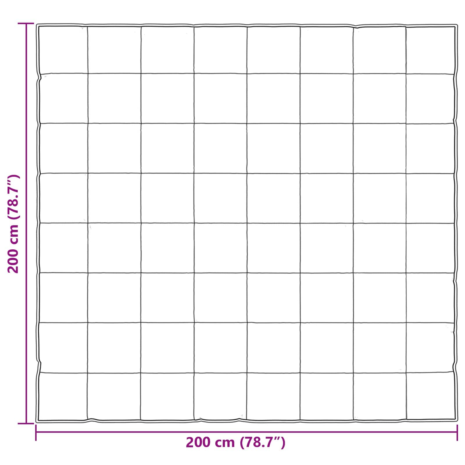 Puni pokrivač za cijelu godinu Crna 200 x 200 cm