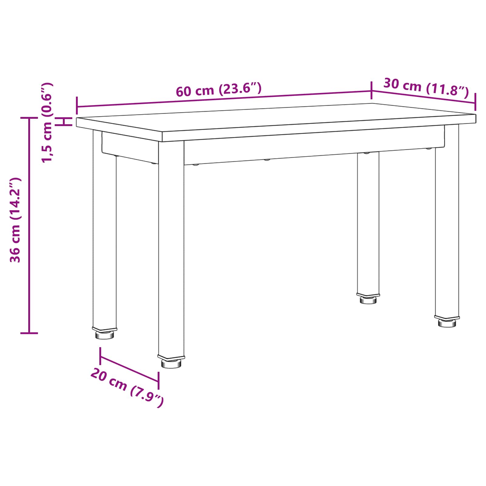 Kava Stol Staro drvo 60 x 30 x 36 cm Konstruirano drvo