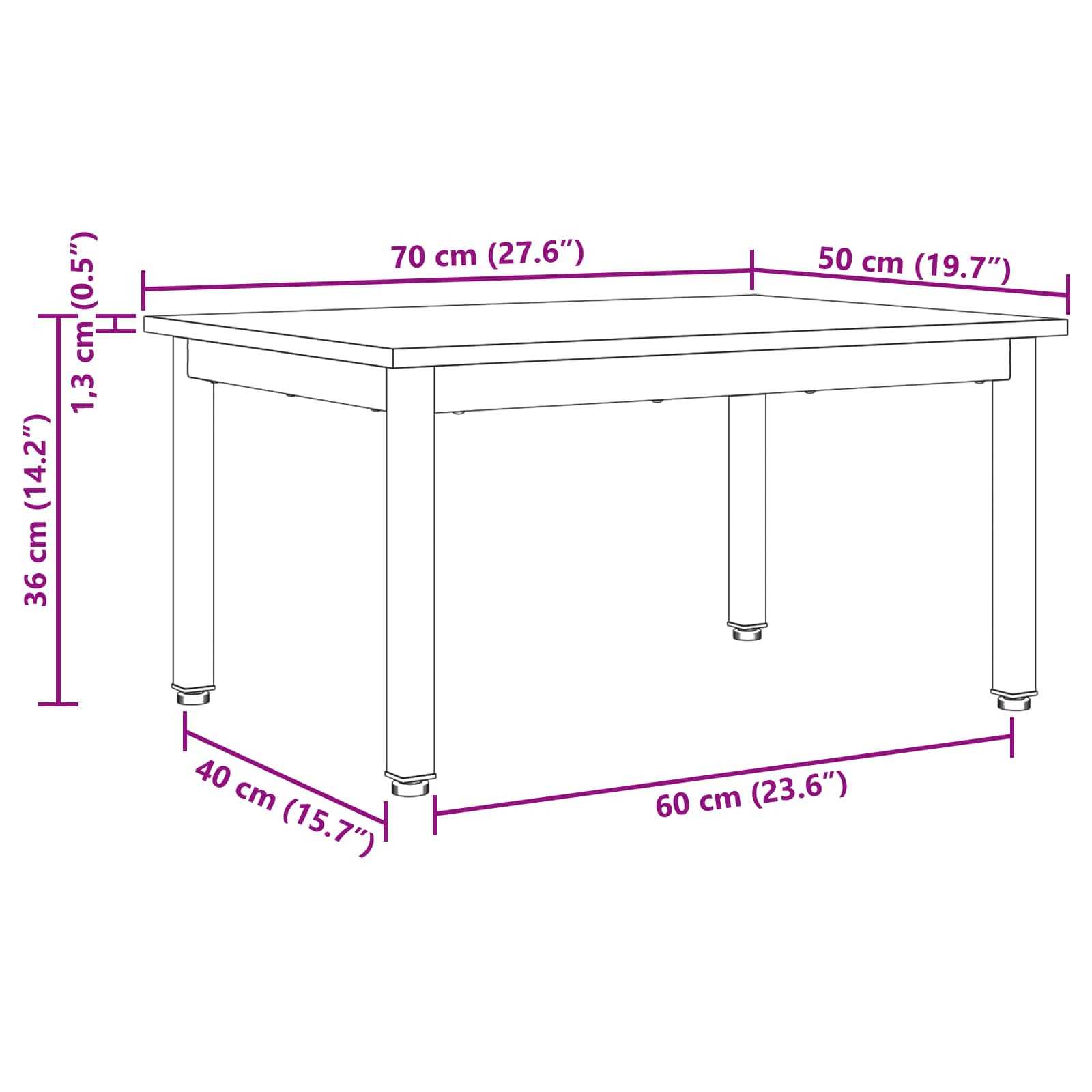 Kava Stol Staro drvo 70 x 50 x 36 cm Konstruirano drvo