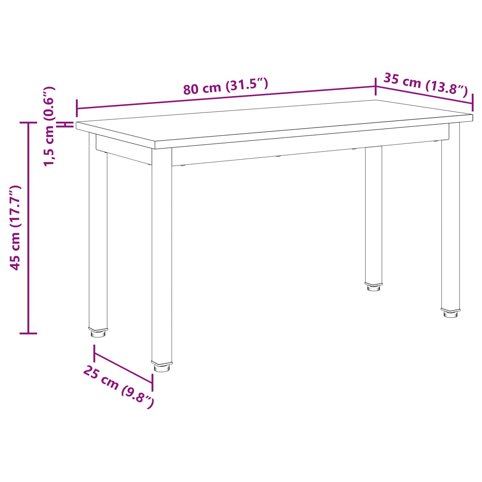 klupa Sonoma 80 x 35 x 45 cm Konstruirano drvo