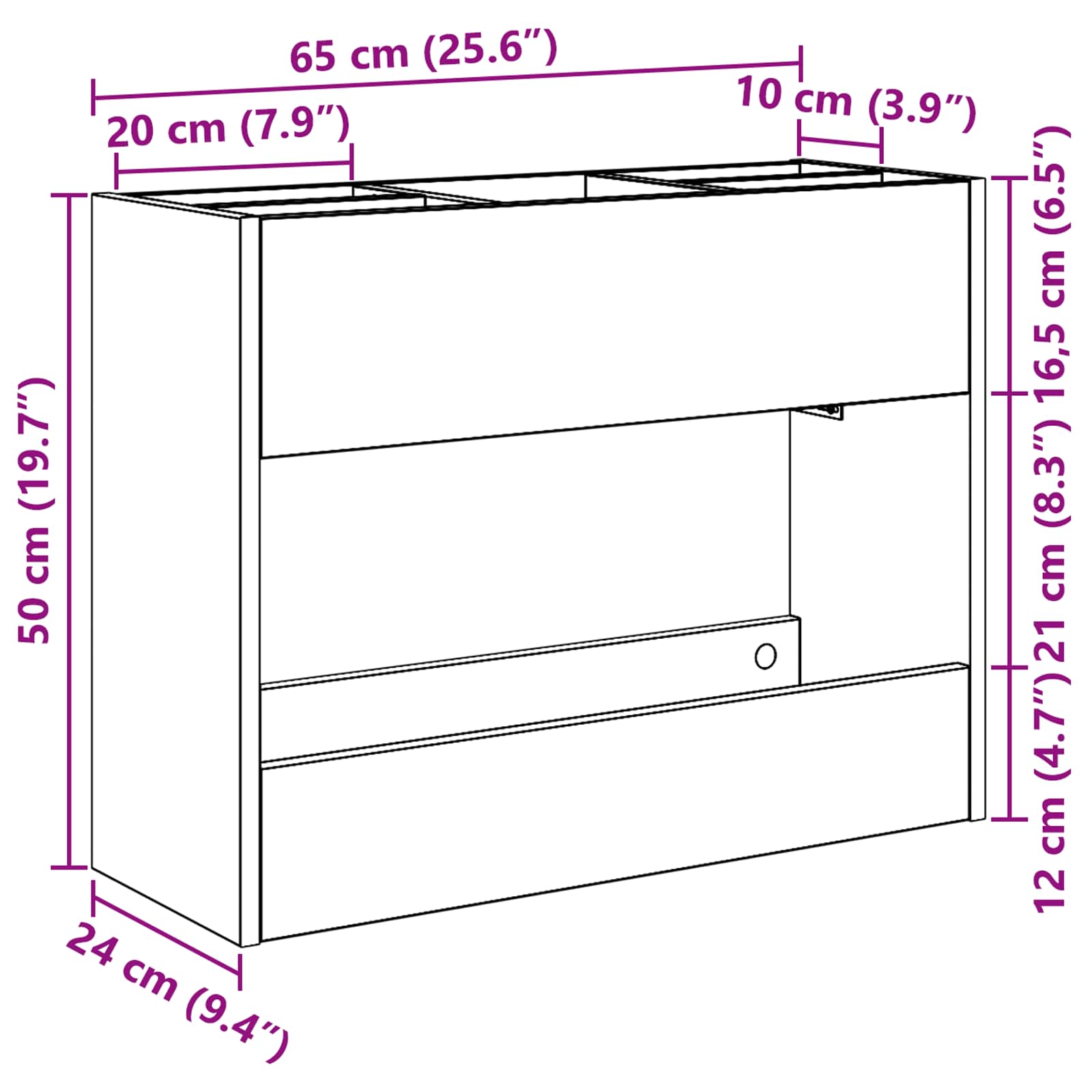 Stalak za kišobran Crni hrast 65 x 24 x 50 cm Konstruirano drvo