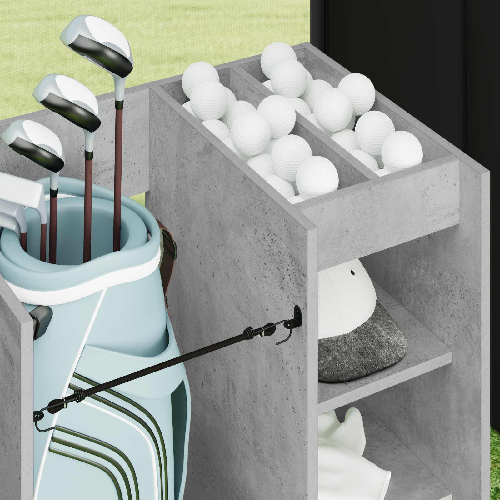 Golf ormar s kotačem Jednobojno Betonski sivi 65 x 45 x 98 cm