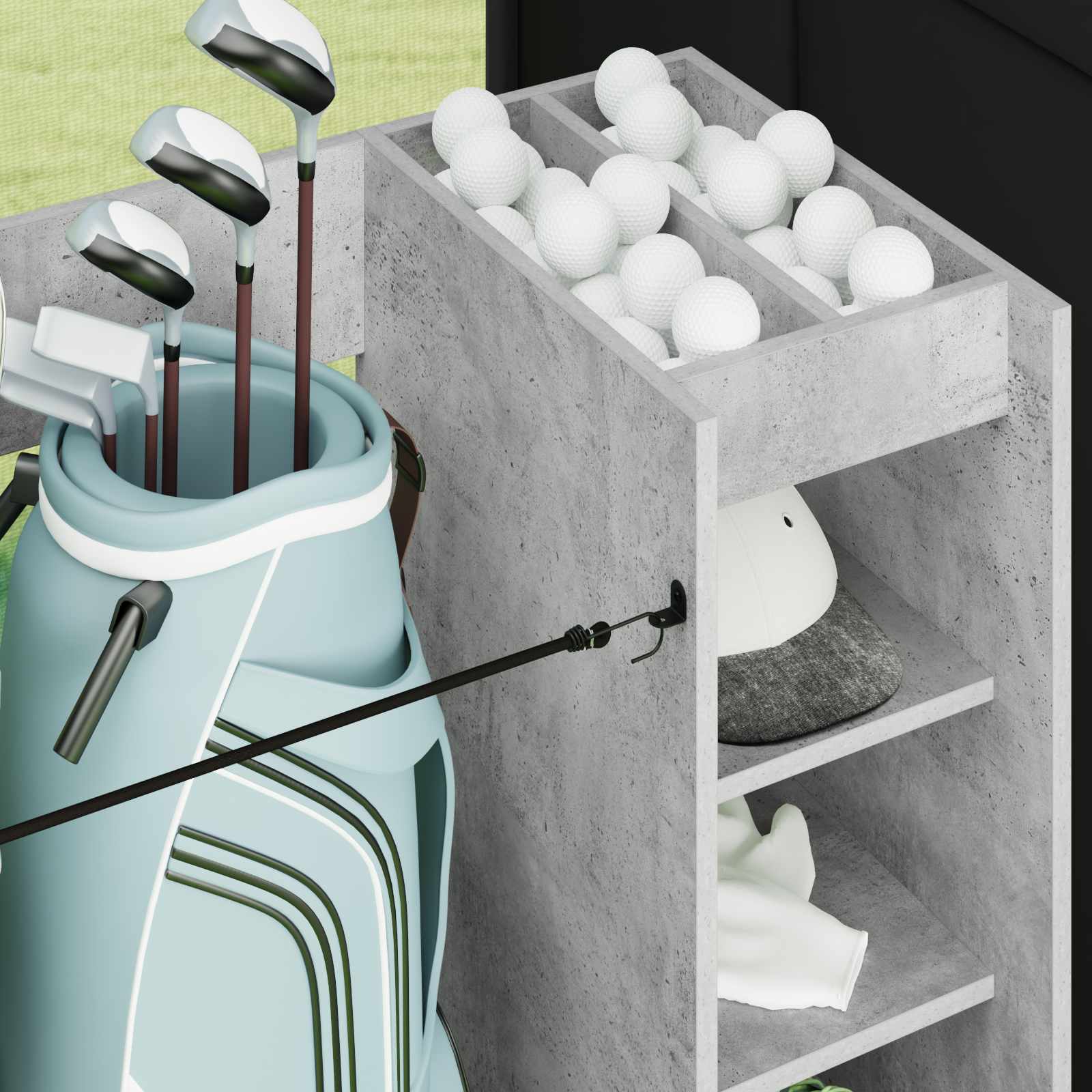 Golf ormar s kotačem Jednobojno Betonski sivi 90 x 45 x 98 cm