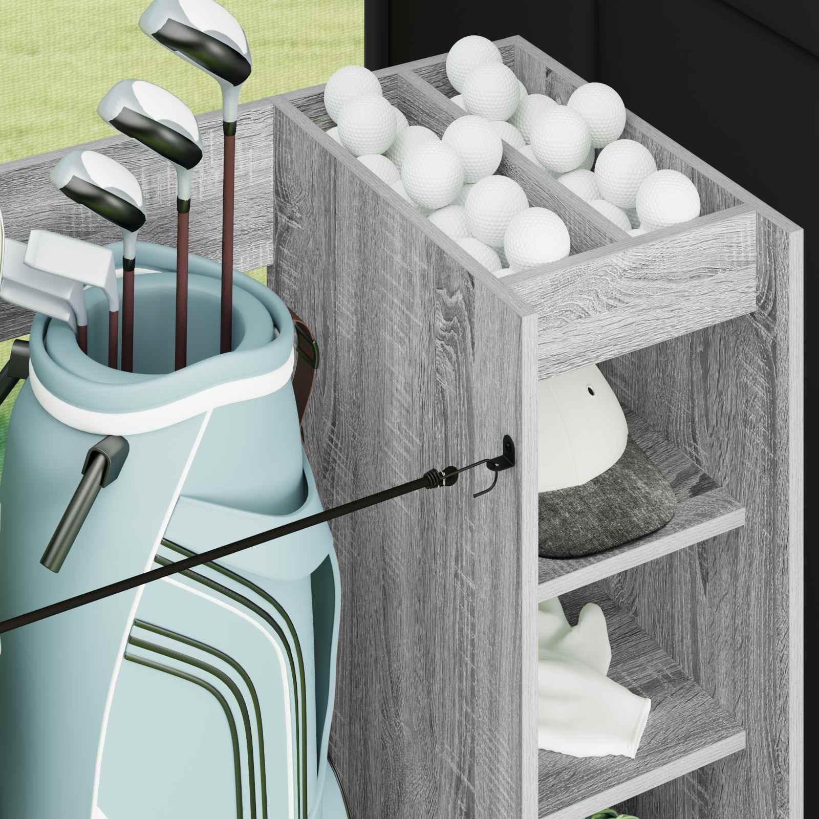 Golf ormar s kotačem Jednobojno Siva Sonoma 90 x 45 x 98 cm