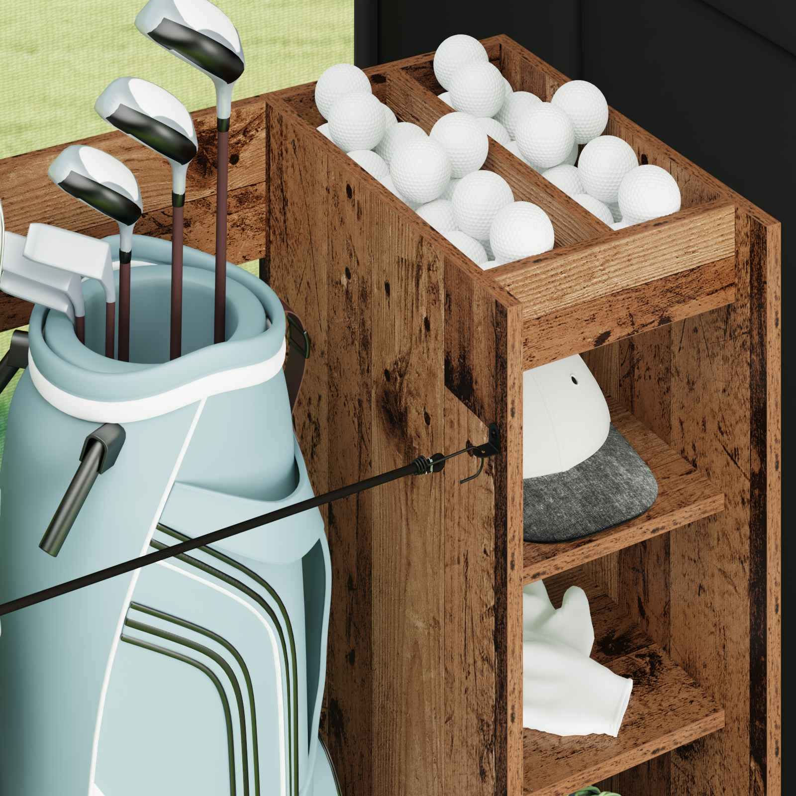 Golf ormar s kotačem Jednobojno Staro drvo 90 x 45 x 98 cm