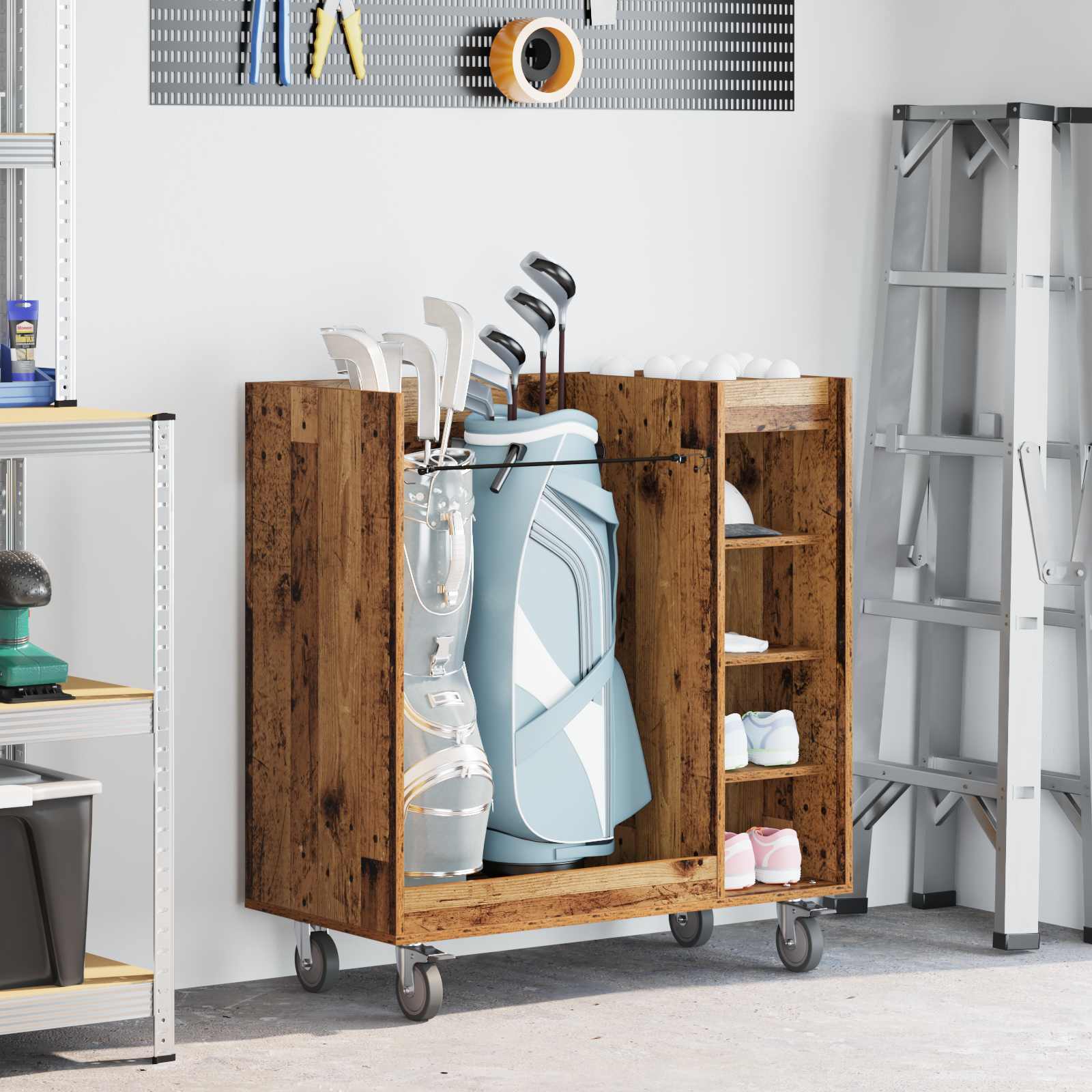 Golf ormar s kotačem Jednobojno Staro drvo 90 x 45 x 98 cm