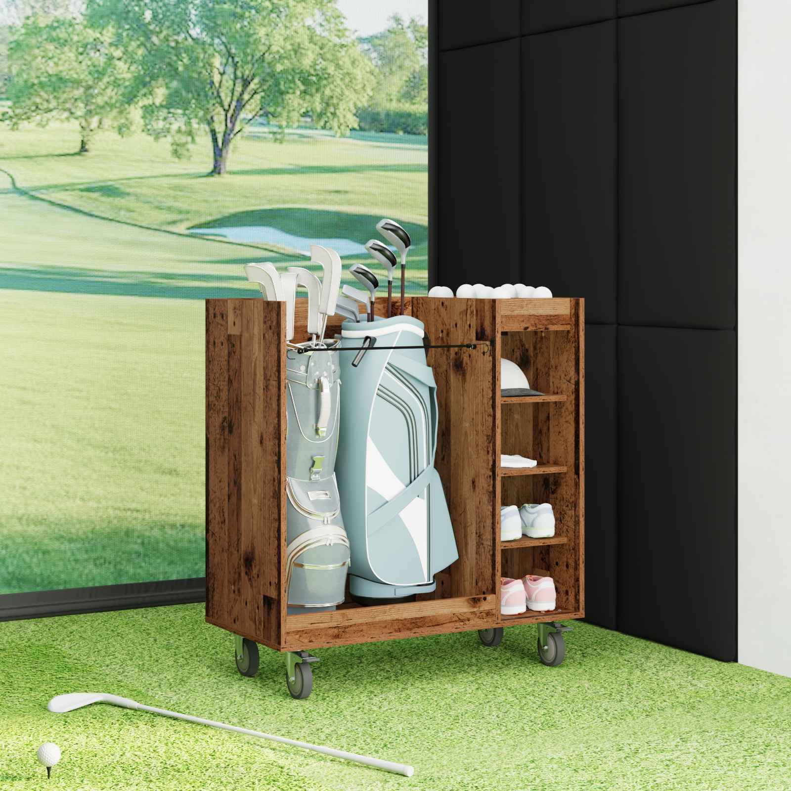 Golf ormar s kotačem Jednobojno Staro drvo 90 x 45 x 98 cm